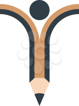 pencil man logo writer icon vector design