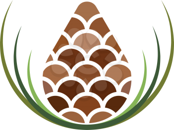 pinecone symbol logo icon vector