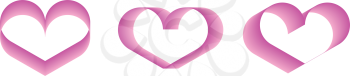 pink hearts vector love design 