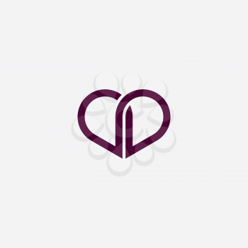 purple heart icon sign vector design