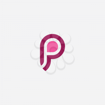 purple p logo letter vector logo sign design