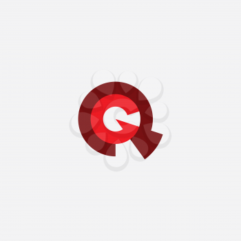 red logo letter q and g icon vector design