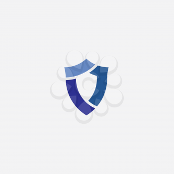 security shield icon vector blue logo design
