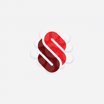 s letter logo logotype vector sign red icon design