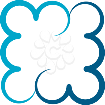 square blue cloud icon logo symbol design