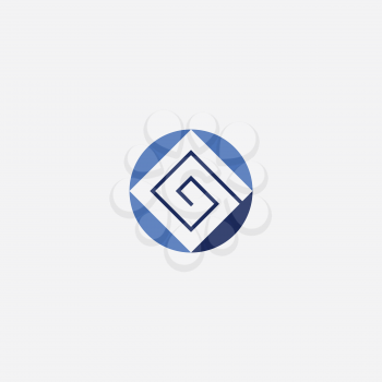 square spiral abstract business logo design