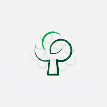 stylized green tree vector icon