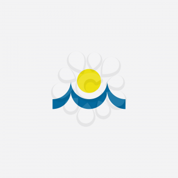 sun and mountain vector symbol sign element