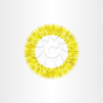 sun icon abstract yellow circle background vector 