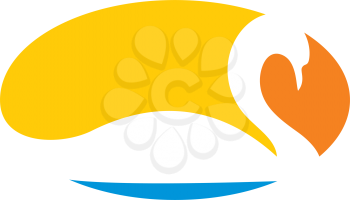 swan bird logo design vector icon
