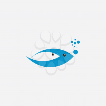 swimming fish symbol vector sign element