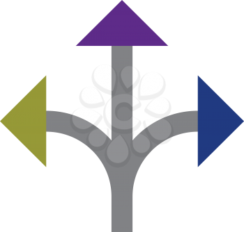 three way arrow logo icon vector design
