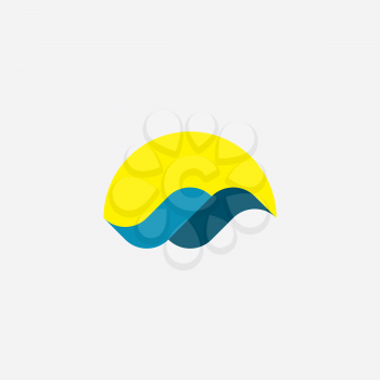 tourism logo icon water wave sun vector 