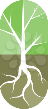 tree with roots logo icon illustration 