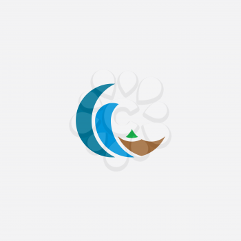 tsunami water wave logo icon vector symbol 