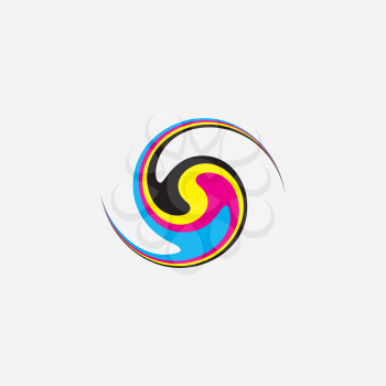 twisted distorted ink cmyk print icon 