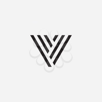 v logotype letter black symbol vector 