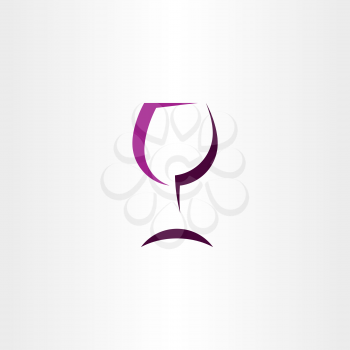 wine glass stylized symbol logo sign vector