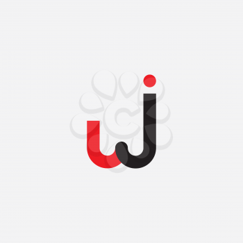 wj logo letter w and j sign symbol logotype vector
