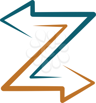 z letter logo with arrows symbol design