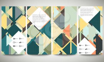 Abstract banners collection, abstract flyer layouts, vector illustration templates. Colored backgrounds with place for text, triangle design vector. 