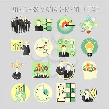 Vector set of a business and management icons. Business strategy management and human resources.