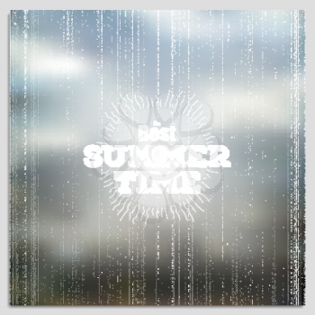 Summer time poster, vector web and mobile interface template. Blurred mesh background.