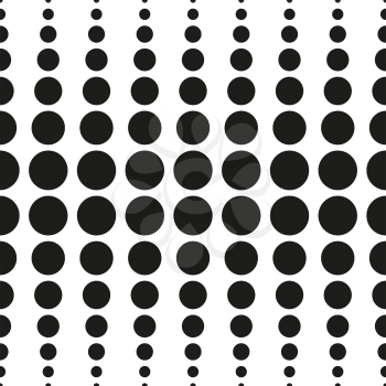 Vector halftone seamless pattern. Abstract dotted black and white background.
