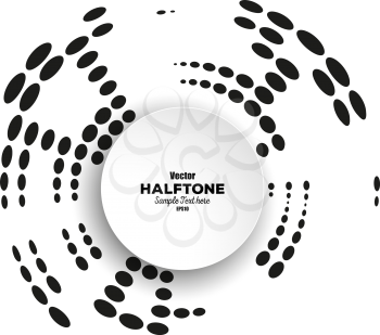 Circle halftone vector element for your design. Technology circle with place for text.