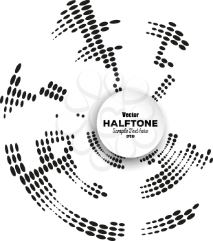 Circle halftone vector element for your design. Technology circle with place for text.
