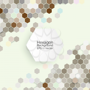 Geometric background, abstract hexagonal retro pattern vector