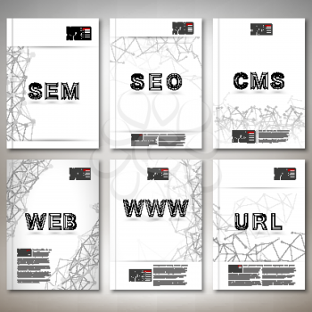 Three dimensional mesh stylish words- seo, web, www, url and other. Brochure, flyer or report for business, templates vector.