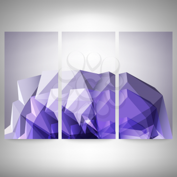 Abstract dimensional polygonal geometric backgrounds set for modern design.