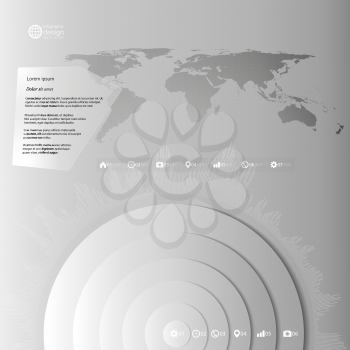World map in perspective, infographic vector template for business design.