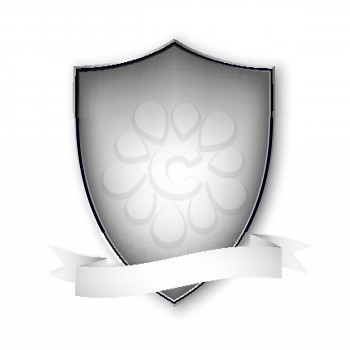 Empty isolated metal shield on white. Vector format.