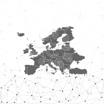 Europe map background vector illustration, background for communication