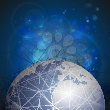 World globe connections network design, vector illustration.