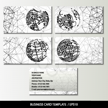 Set of business card templates vector illustration.