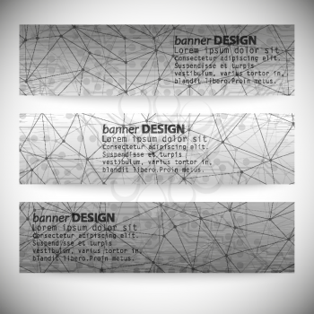 Set of horizontal banners. Abstract gray background vector, illustration for communication.