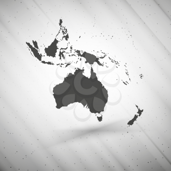 Australia map on gray background, grunge texture vector illustration.