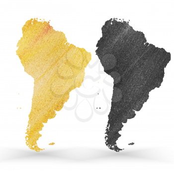 South America map, wooden design texture, vector illustration.