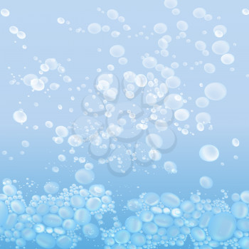 drops in the blue water vector background.