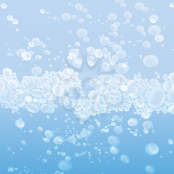 drops in the blue water vector background.