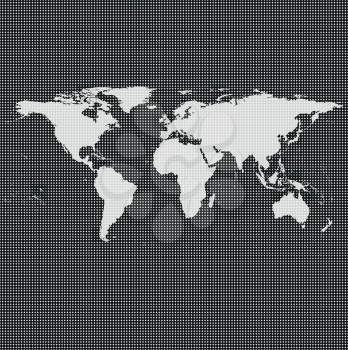 Black World Map, dark design vector illustration