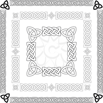 Set of Celtic knots, patterns, frameworks. Vector illustration.