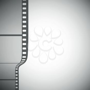 transparent film strip on gray background vector.