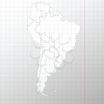 South America map in a cage on white background vector