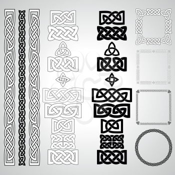 Set of Celtic knots, patterns, frameworks. Vector illustration