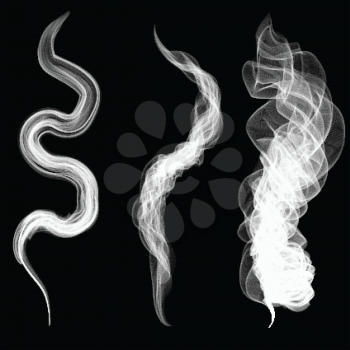 white smoke on a black background vector.