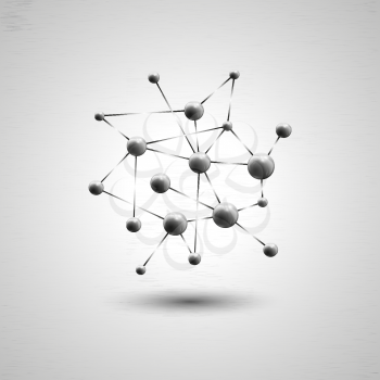 Molecule structure on gray background vector illustration
